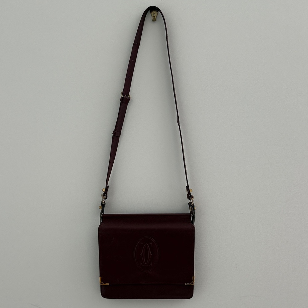 Cartier Deep Burgundy Crossbody Bag - Great shape.  True Classic.